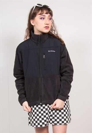 COLUMBIA BLACK FLEECE JACKET VINTAGE 90'S
