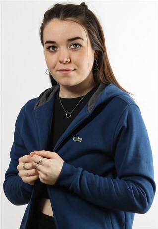 VINTAGE LACOSTE NAVY FULL ZIP HOODIE