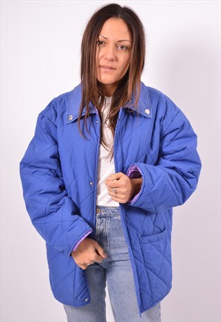 VINTAGE FILA QUILTED JACKET BLUE