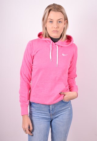 NIKE WOMENS VINTAGE HOODIE JUMPER SMALL PINK 90S