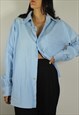 VINTAGE CORDUROY OVERSIZED SHIRT IN BABY BLUE