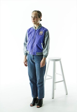 PURPLE BOMBER JACKET / CASUAL SPRING BOLD JACKET /