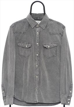 Vintage Sonny Label Grey Corduroy Shirt Mens