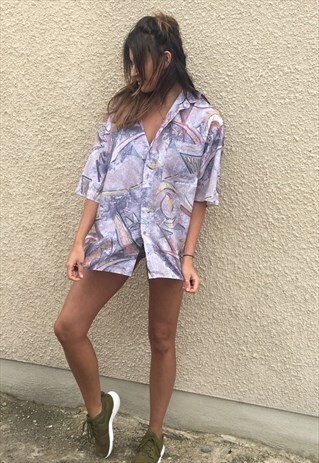 PATTERNED OVERSIZED RETRO VINTAGE UNISEX FESTIVAL SHIRT