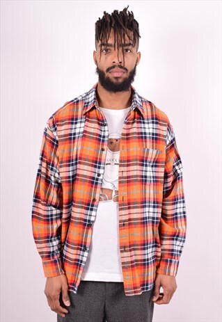 GAP MENS VINTAGE FLANNEL SHIRT LARGE MULTI 90'S