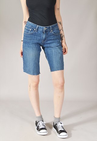 VINTAGE LEVI'S 518 DENIM SHORTS DARK BLUE