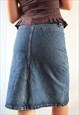 VINTAGE Y2K MIDI SKIRT DENIM GRUNGE