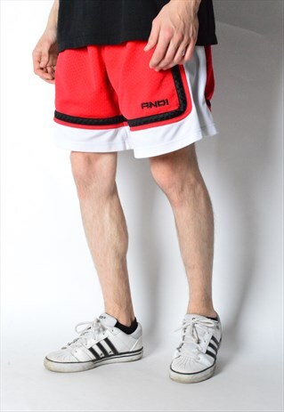 AND1 VINTAGE 90S RED BASKETBALL SPORTS SHORTS