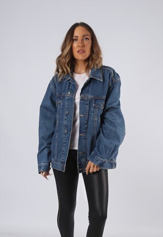 VINTAGE DENIM JACKET OVERSIZED FITTED UK 14 - 16 LARGE (OAN)