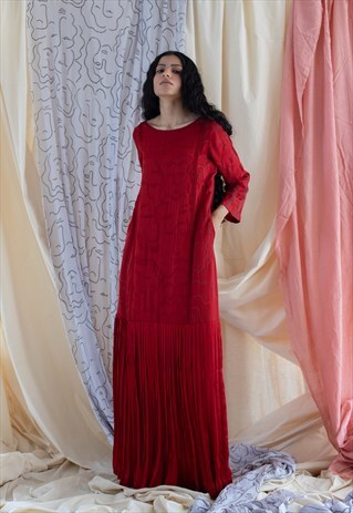 ANKLE LENGTH RED DRESS