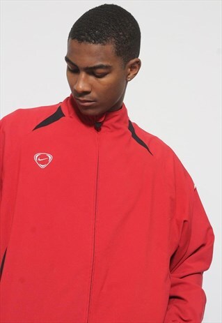 VINTAGE NIKE LOGO TRACK JACKET RED