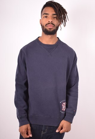 TOMMY HILFIGER MENS VINTAGE SWEATSHIRT JUMPER MEDIUM 90S