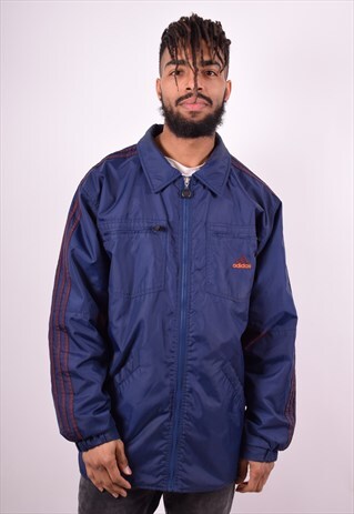 ADIDAS MENS VINTAGE JACKET LARGE BLUE 90'S