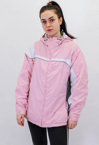 VINTAGE COLUMBIA QUILTED AND PADDED COAT IN PINK LARGE