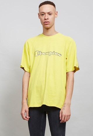 VINTAGE YELLOW CHAMPION USA T-SHIRT