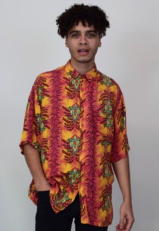 VINTAGE 90'S O'NEILL ORANGE & PINK HAWAIIAN SHIRT
