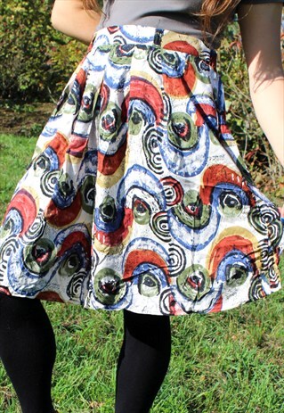 VINTAGE 80S ST MICHAEL SHORTS SKIRT ART XL HIPPY FESTIVAL UK