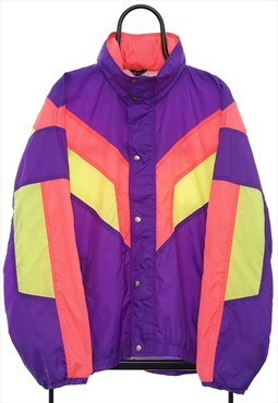 Vintage 90s Purple Colour Block Jacket Womens