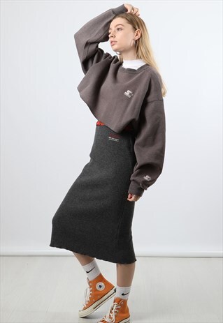VINTAGE STARTER LOGO GREY LARGE CROPPED SWEATSHIRT