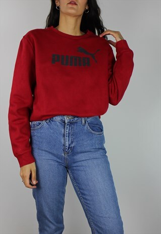 VINTAGE PUMA SWEATSHIRT JUMPER W LOGO FRONT