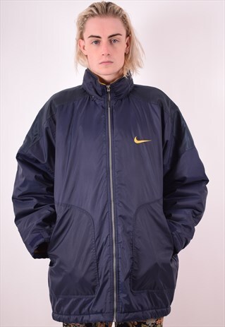 NIKE MENS VINTAGE JACKET LARGE BLUE 90S