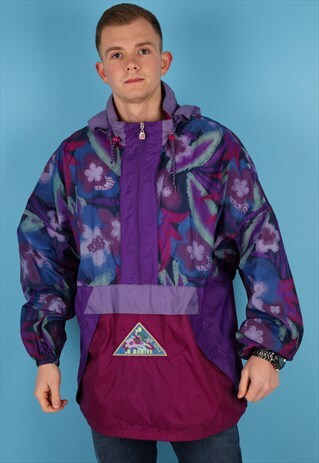 VINTAGE WINDBREAKER JACKET IN MULTI NJ749