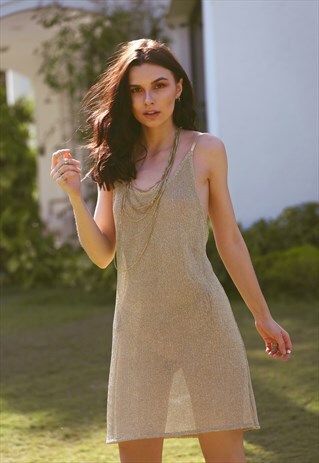 GOLD SHEER BEACH DRESS