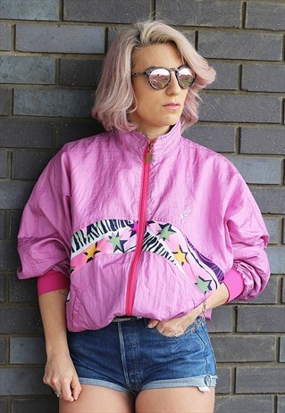 VINTAGE 1990S STAR PRINTED SHELL JACKET