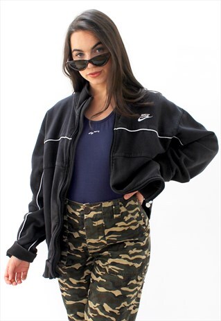 90'S RETRO BLACK OVERSIZED SOFT JUMPER JACKET