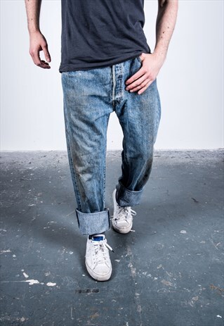 VINTAGE BLUE LEVI'S 501 PAINT JEANS