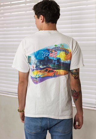 VINTAGE RACING T-SHIRT LOGO 90S L 7.6