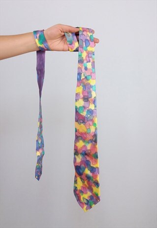 VINTAGE 90'S WATERCOLOUR PRINT UNISEX TIE