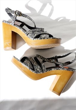 Strappy Platform Sandals Clogs Chunky Shoes UK 3 EU 36 US 5