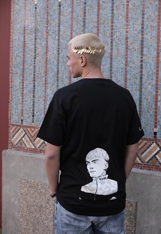 OVERSIZED TEE BLACK WITH CESAR