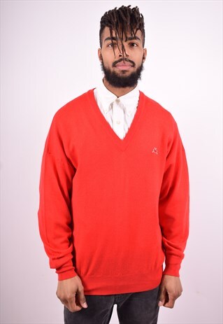 KAPPA MENS VINTAGE JUMPER SWEATER LARGE RED 90'S