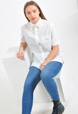 Vintage short sleeve shirt in white