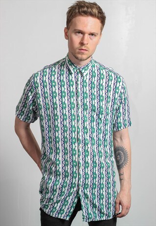 VINTAGE LONGLINE GEOMETRIC SHIRT