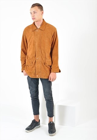 VINTAGE 90S SUEDE LEATHER PARKA JACKET