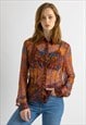 Dolce Gabbana Small 90s Floral Silk Woman Blouse 7030