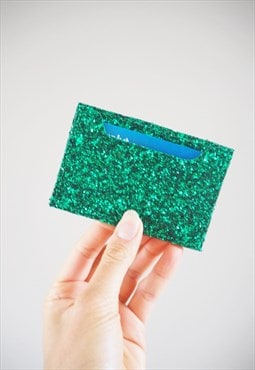 Sparkly Emerald Green Card Case