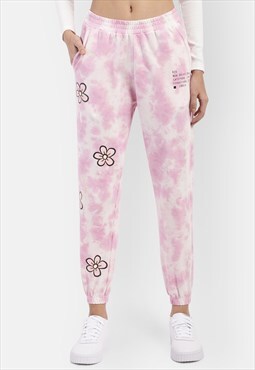 R26 Organic Cotton Pink Tie Dye Daisy Flower Joggers