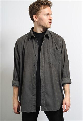 VINTAGE CORDUROY CORD SHIRT GREY