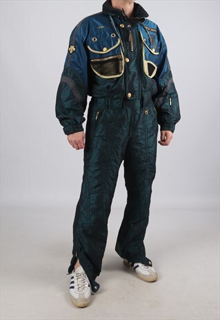 VINTAGE DESCENTE FULL SKI SUIT SNOW SPORTS M 40" (AADV)