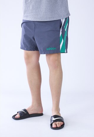 VINTAGE MENS ADIDAS ORIGINALS SWIM BEACH TRACK LOGO SHORTS