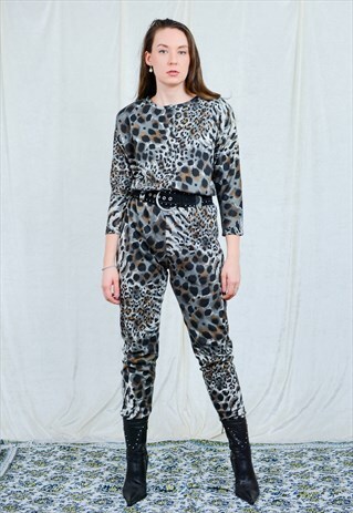 one piece leopard jumpsuit