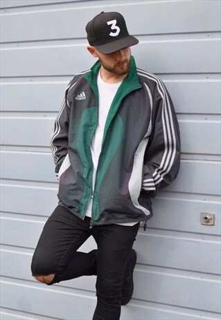 VINTAGE 90'S ADIDAS FOOTBALL WINDBREAKER TRACK JACKET