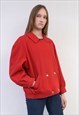 VINTAGE WOMEN'S M RED WOOL BOMBER JACKET DOUBLE BREASTED