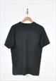 VINTAGE CHAMPION SPELL OUT T-SHIRT CREW NECK BLACK MEDIUM