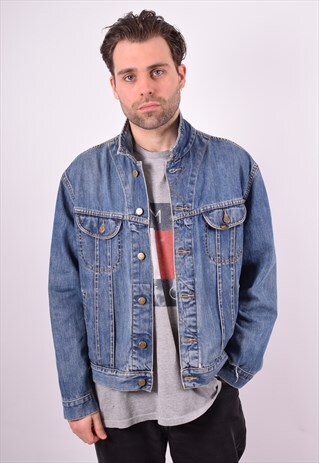 LEE MENS VINTAGE DENIM JACKET XL BLUE 90'S