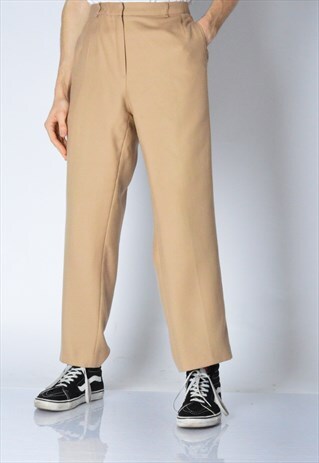 VINTAGE 90S UNISEX BEIGE WOOL PANTS